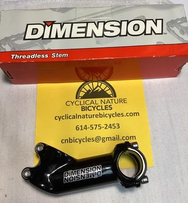 Braçadeira de bicicleta Dimension sem rosca haste 25,4 mm 90 mm 125° 11/8 tubo de direção novo na caixa - Imagem 1 de 4