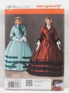 Simplicity Pattern #1818 Civil War Costume  Andrea Schewe - Misses 16-24 - UNCUT - Picture 1 of 2