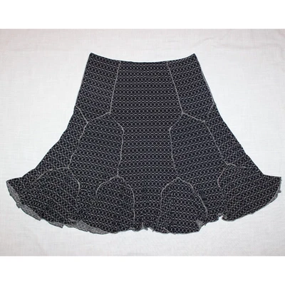 Studio M Skirt Asymmetrical Hem A-Line Evening Knee Length Black Petite Medium - Image 1 of 4