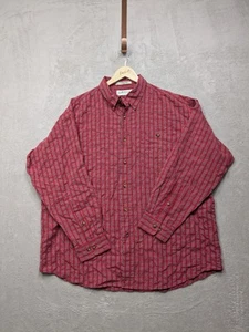 Camicia Orvis uomo XL rossa a quadri con bottoni manica lunga tasca casual - Foto 1 di 6