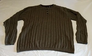 Bill Bass Olive Green Crewneck Sweater Cotton Acrylic Blend Men's Size Large - Picture 1 of 5