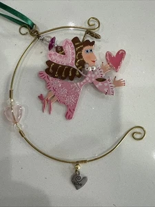 Karen Rossi Voli Fantasiosi Silvestri Perline Rosa Angelo Amore Decorazione Natale - Foto 1 di 11