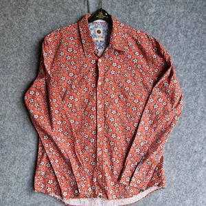 Pretty Green x Liberty Shirt Mens Large Floral Flower Long Sleeve Slim Oasis  - Picture 1 of 15