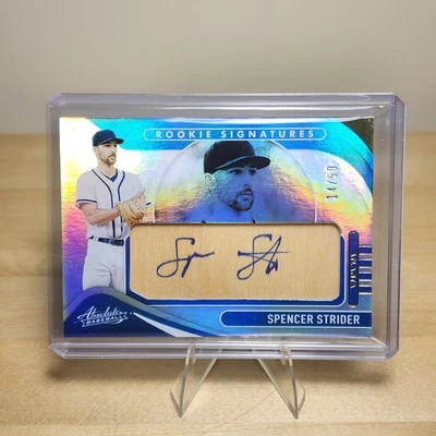 2022 Panini Absolute Rookie Wood Signatures #145 Spencer Strider 14/50 Auto - Image 1 of 2