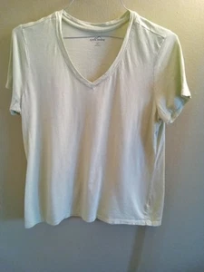 Woman's Xl Eddie Bauer Light Green Fitted Short Sleeve T-Shirt Comfy Casual - Picture 1 of 4