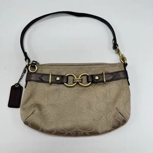 Vintage Y2K Coach Gold Leder SoHo Mini Schultertasche Handtasche Monogramm Schlüsselanhänger - Bild 1 von 7