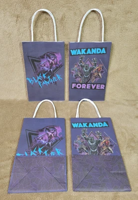Black Panther 8 bolsas de botín para fiestas de cumpleaños con asas 2 estilos Foto 1 de 4