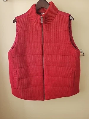 Chico's Zenergy Luxe Red Knit Quilted Full Zip Sleeveless Puffer Vest 2.5 NWT 14 - Image 1 of 4