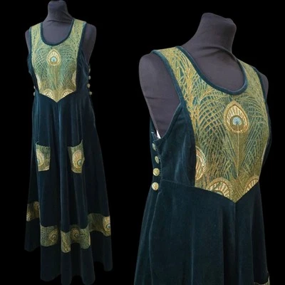 Vestido Delantal De Terciopelo Estampado LIBERTY De Colección AnnaBelinda Anna Belinda Años 70 M Foto 1 de 4