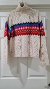 Rag & Bone Pullover Willow Fair Isle Gr. L Rollkragen Alpaka Wolle Mehrfarbig Neu ohne Etikett - Bild 1 von 9