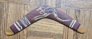Vintage Wooden Handcrafted Boomerang From Australia 14 Inches - Picture 1 of 12
