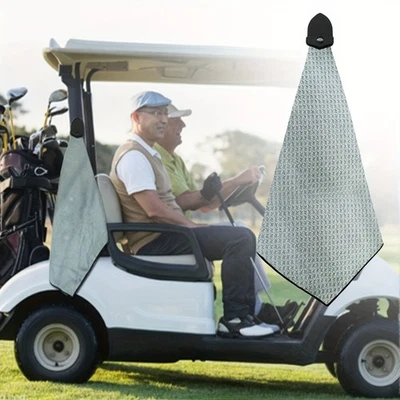 FINGER TEN Stick It to Cart or Clubs, Golf Towel Magnetic Microfiber 24" x