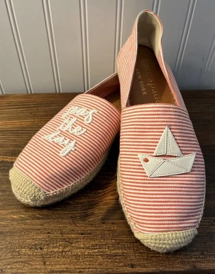 Kate Spade Alpargatas 9.5 Rojo Océano Paseo Mares El Día Pisos Mocasines Náuticos Foto 1 de 4