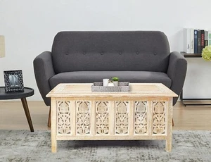 Mesa de centro de madera, madera vintage, mesas de madera modernas, mesa auxiliar de salón - Imagen 1 de 5