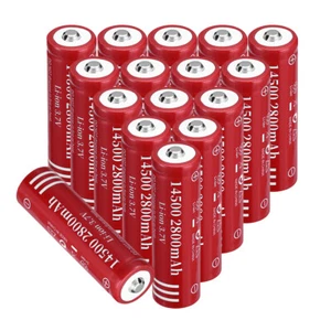 4-20pcs 14500 3.7V 2800mAH Lithium Li-ion Rechargeable Battery Batteries USA - Picture 1 of 20