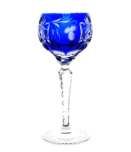 Nachtmann Traube Cobalt Blue Cut to Clear Crystal Sherry Cordial 5.5" Signed - Picture 1 of 5