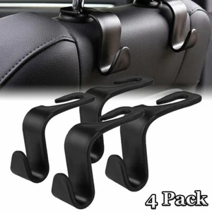 Paquete de 4 ganchos para reposacabezas con respaldo de asiento de automóvil para bolsa de comestibles de tela monedero soporte gancho - Imagen 1 de 9
