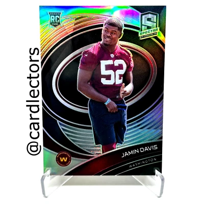 2021 Panini Spectra Football JAMIN DAVIS #188 RC Silver PRIZM SP /149 COMMANDERS - Image 1 of 3