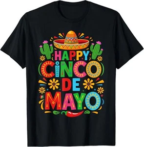 Happy Cinco de Mayo Fiesta Mexican Party Men Women T-Shirt - Picture 1 of 4