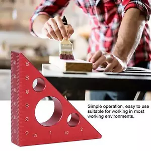 Triangle Ruler Right Angle Ruler Aluminum Alloy Woodworking Measuring Tool A1Q1 - Picture 1 of 11