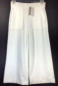 NWT $98 J.CREW Size S Ponte wide-leg crop pants with patch pockets IVORY K3321 - Picture 1 of 7