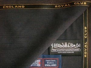 WOOL & COTTON SUITING, JACKETING FABRIC MADE IN ENGLAND (By meter): 1.0 m. - Picture 1 of 12