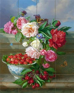 Still life colorful Tile Mural Kitchen Bathroom Wall Backsplash 24x30 - Picture 1 of 1