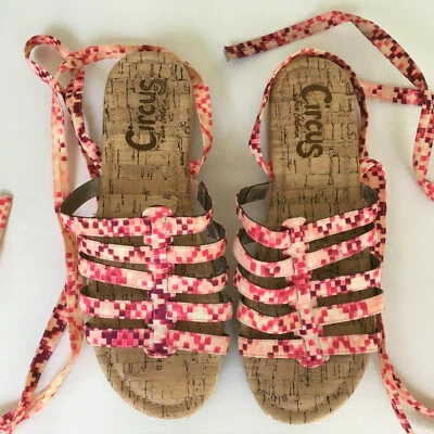 Circus by Sam Edelman Sandals Size 8 Ariel Ankle Wrap Gladiator Espadrille Pink Foto 1 de 4