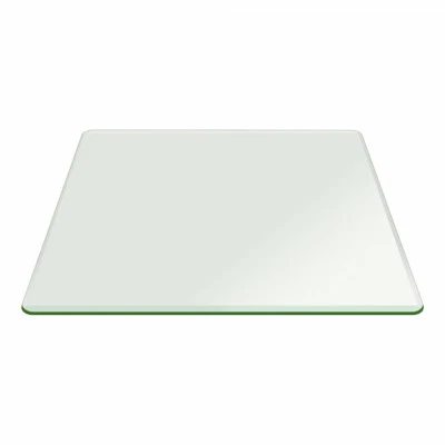 Fab Glass and Mirror Square Clear Glass Table Top with 1" Beveled Edge Tempered - Image 1 of 4