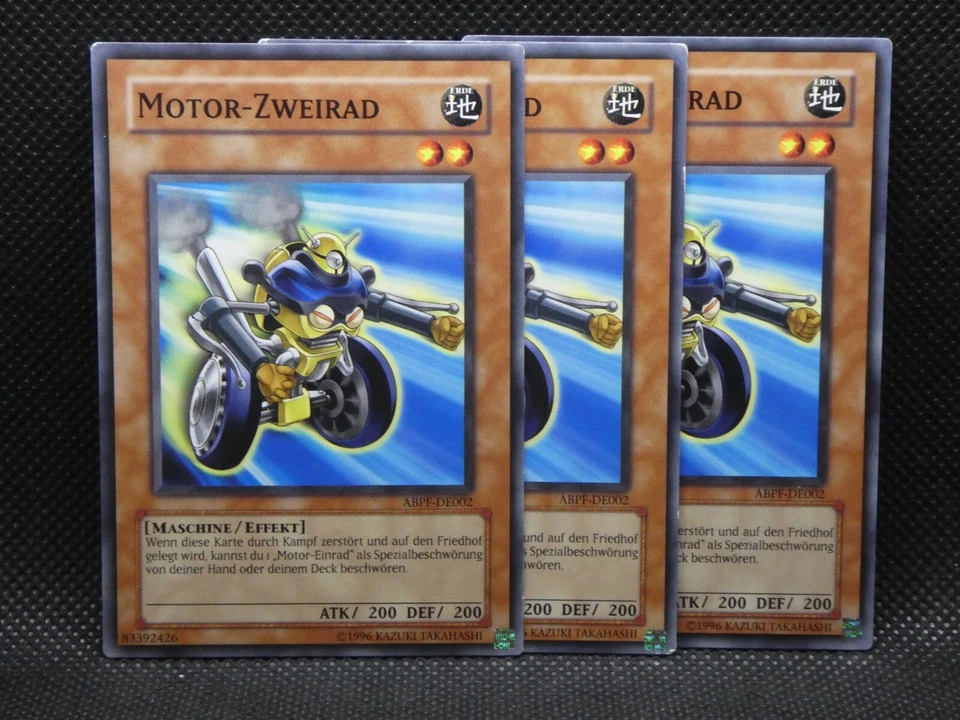 Yugioh Playset 3x Motor-Zweirad ABPF DE002/ Common/ Excellent/ Deutsch - Bild 1 von 1