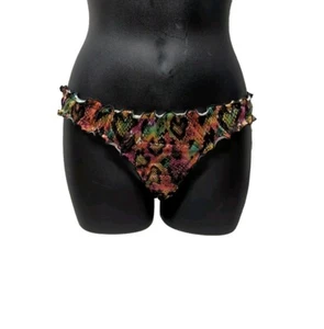 Sundazed Bikini Bottom Women's Extra Small Swim Sexy Cheeky Low Ruched Rainbow - Picture 1 of 10