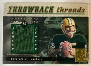 2000 Donruss Elite Throwback Threads GU Jersey Bart Starr Brett Favre SP #'d /50 - Picture 1 of 2