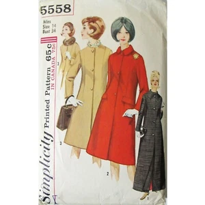 1964 Simplicity 5558 Gr. 14 Misses & Jrs Mantel in zwei Längen Schnittmuster Schnitt - Bild 1 von 4