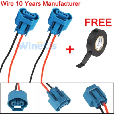 Winetis Wire Harness 9445 Pigtail Female H10 9145 Fog Light Connector Lamp Plug - Image 1 of 4