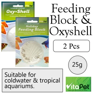 1 Set Slowl Release Food Holiday Feeding Block & Balance water ph level Oxyshell - Picture 1 of 4