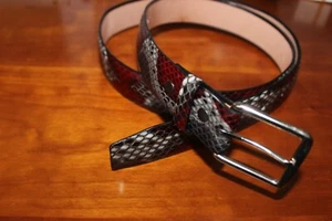 M (36-34) Genuine Snakeskin (Python) Belt 30mm (~1¼") Width - Picture 1 of 9