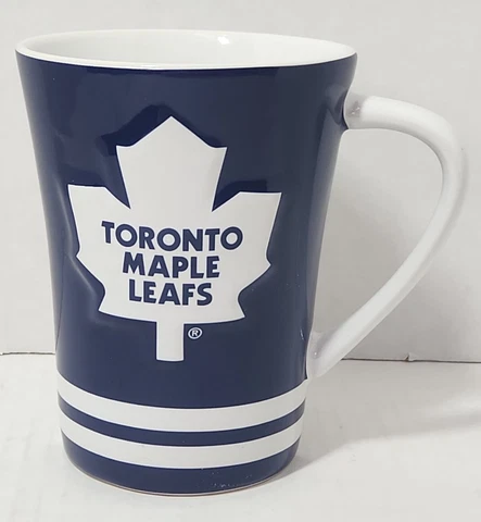 TORONTO MAPLE LEAFS Mug Blue & White 12oz  Canada Hockey Raised Badge - NEW-Avon Cover
