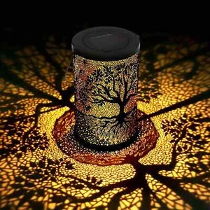 Hanging Solar Lantern Outdoor Waterproof Vintage Solar Light Metal LED 1 PC - Picture 1 of 6