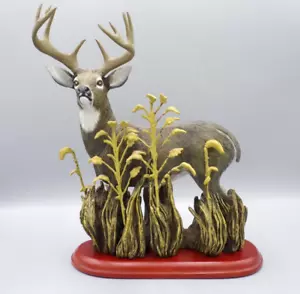 Scultura cervo coda bianca Danbury come nuova "Full Alert" di Bob Travers ricondizionata - Foto 1 di 11