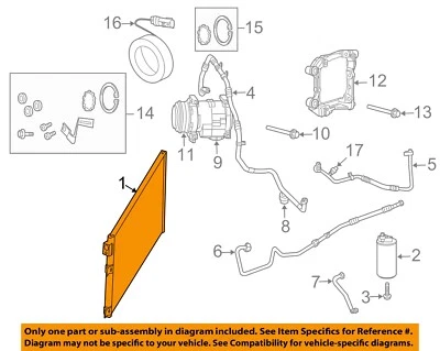 Condensador de víbora CHRYSLER OEM 13-17, líneas de compresor-condensador 5181842AA Foto 1 de 2