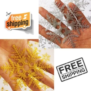 Glitter Snowflake Set removable wall window Art decals sticker holiday Christmas - Picture 1 of 11