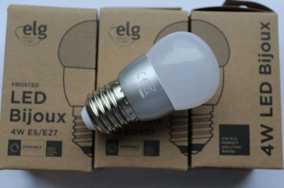 6x ELG E27 240V LED Frosted G45 DIMMABLE Golfball Bulb 4w 2700k 270lm 43x82mm(D5 - Image 1 of 4