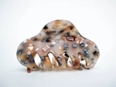 Medium copper brown  beige gray marbled  hair claw clip - Изображение 1 из 4