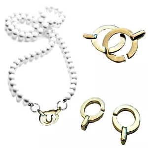 4 Chiusura per collana bracciale argento a incastro montatura fermatura 1 filo - Foto 1 di 3