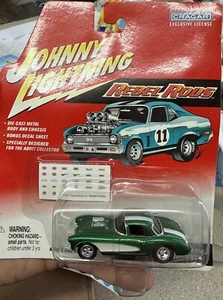 Johnny Lightning REBEL RODS '57 Vette Gasser 1957 Chevrolet Corvette Green - Picture 1 of 4