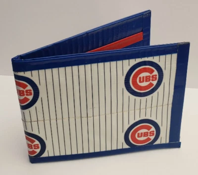 Chicago Cubs Bi-Fold Duct Tape Wallet MLB baseball handmade minimalist duck - Image 1 of 3