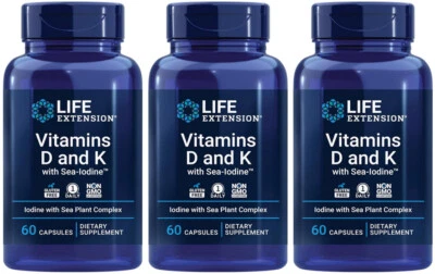 ВИТАМИНЫ D и K с МОРСКИМ ЙОДОМ КОСТНАЯ ЩИТОВИДНАЯ ЖЕЛЕЗА АРТЕРИАЛЬНАЯ 180 капсул ПРОДЛЕНИЕ ЖИЗНИ - Изображение 1 из 4