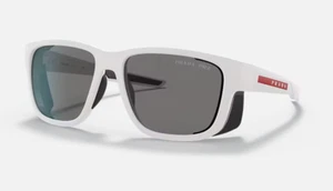 Prada PS07WS TWK02G 59 Linea Rossa Sunglasses White Frame Grey Lens - Picture 1 of 3
