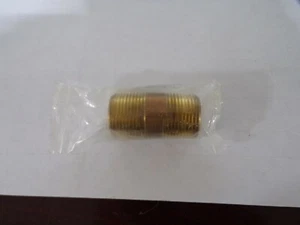 3/4" x 2" Red Brass Pipe Nipple, Pipe Nipple MJ  - Picture 1 of 4