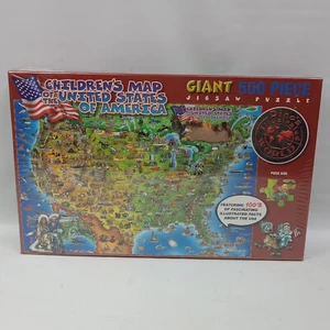 Dino's Illustrated World - Children's Map of the United States 500 Piece Puzzle - Picture 1 of 5